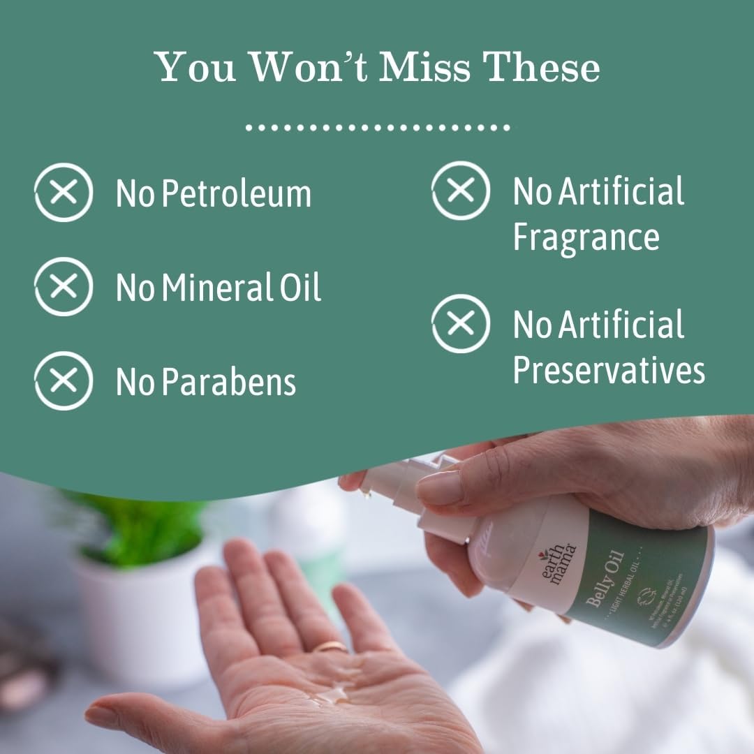 Earth Mama Belly Butter & Belly Oil Bundle for Dry, Stretching Skin | Moisturize + Encourage Skin's Natural Elasticity During Pregnancy & Beyond, 8-Fluid Ounce & 4-Fluid Ounce