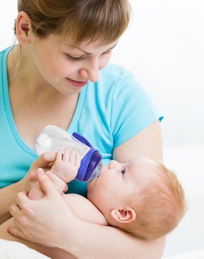 Straw Cup Soft Spout Conversion Kit for Lansinoh Baby Bottle, Toddler Transition Kit with Silicone Straw Top Nipple, Weighted Straw, Bottle Handle, Cleaning Brush, 3 Pack, 8m+