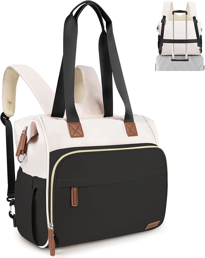 Diaper Bag Backpack, Mommy Travel Diaper Bag Tote with Shoulder Strap, Hospital Bag, Weekender Baby Bag for Mom