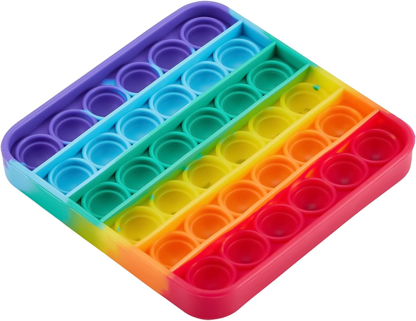 Alphabet Pop Fidget Toys Square ABC Letters Pop Bubble Toy Silicone Sensory Lowercase Uppercase Number Pop for Toddlers & Schools (5x5inch, Lowercase+Uppercase)