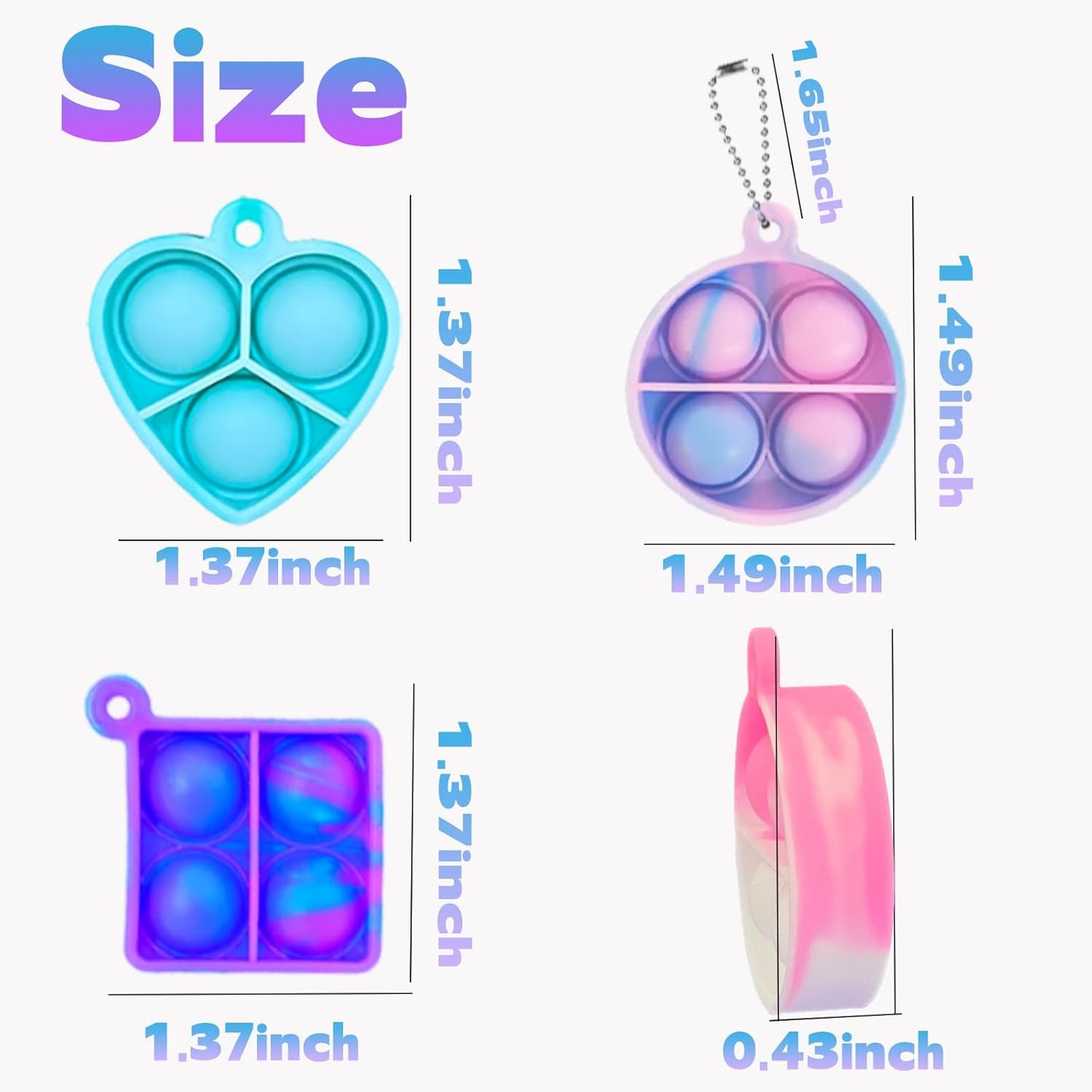 240Pcs Random Pop Fidget Toys Its Party Favors,Mini Pop Keychain It Fidget Toy Bulk Stress Toys Classroom Prizes Pop Fidget Keychain Stocking Stuffers Birthday Carnival Treasure Reliever Anti-Anxiety