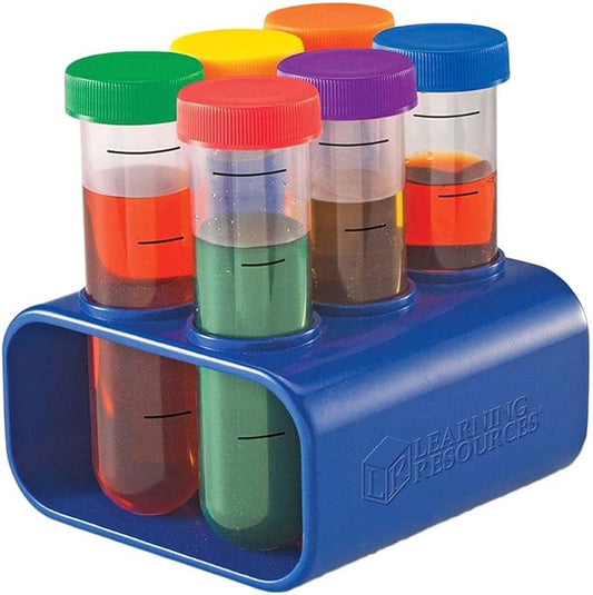 Learning Resources Primary Science Jumbo Test Tubes with Stand, Set of 6 Tubes, Ages 3+