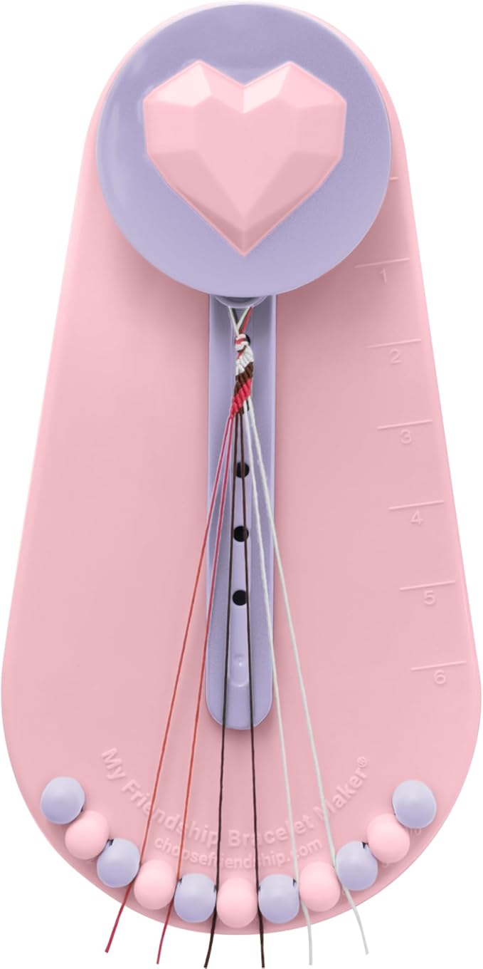 Choose Friendship Bracelet Making Kit – DIY Craft Loom for Kids Ages 8+, New & Improved Design, Includes 20 Threads, Makes 8 Bracelets, Pink “Blush Berry