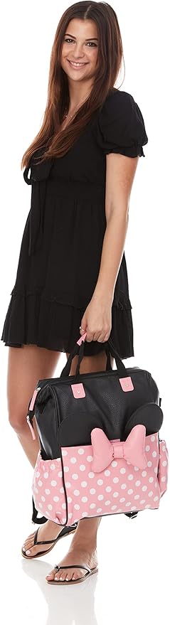 Disney Cudlie Diaper Bag Backpack for Moms | Large Spacious Diaper Bag for Baby Boys and Girls | 16-Inches High Multi-Function Backpack with Cute Characters