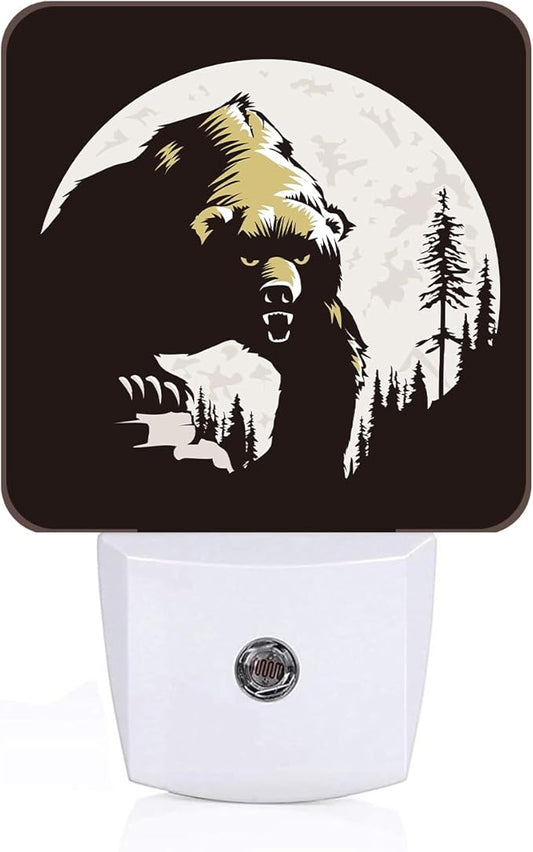 Brown Bear Night Light,Plug-in Nightlights Auto Sensor Night Lamp Dusk-to-Dawn Lamp Home Decor for Nursery Children Girls Boys