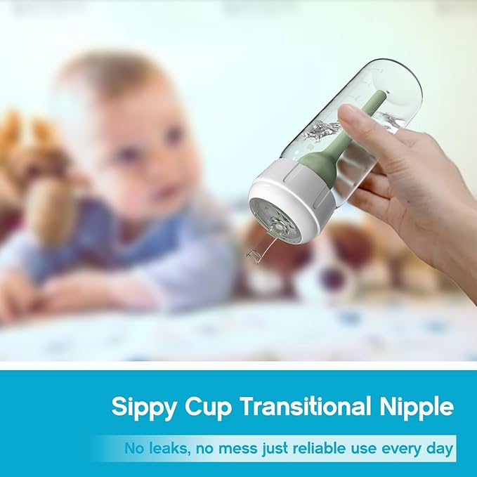 Sippy Straw Nipple for Dr. Brown's Narrow Baby Bottle & Glass Bottles and Narrow Sippy Spout Bottles,Leak-Proof Replacement Silicone Bottle Nipple BPA-Free, 8m+, 2 Count