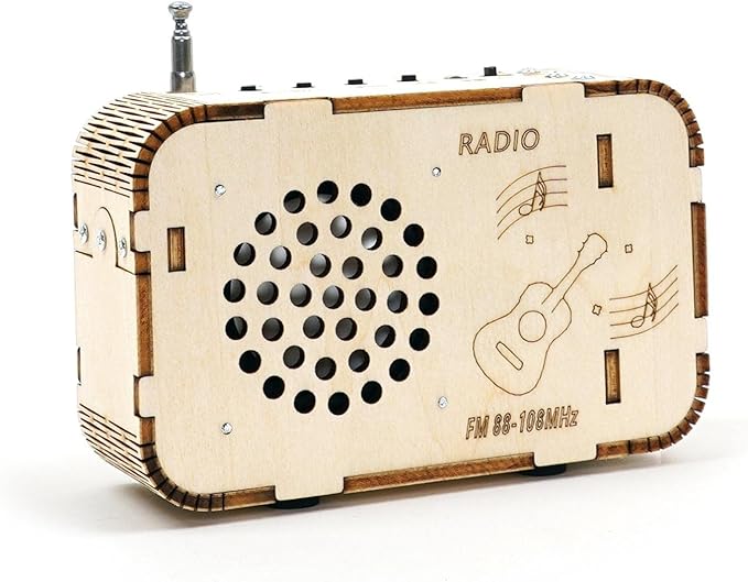 Wooden FM Radio Kit FM 88-108MHz - Science Experiment and Educational Project STEM Kit