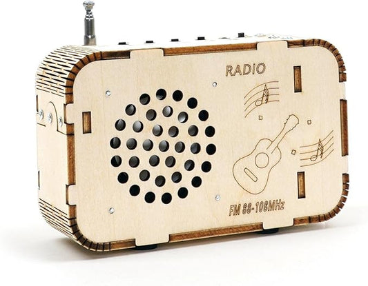 Wooden FM Radio Kit FM 88-108MHz - Science Experiment and Educational Project STEM Kit