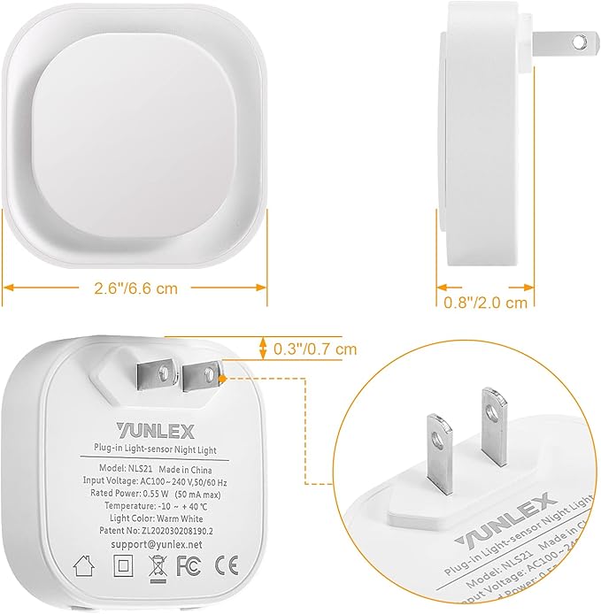 4 Pack Warm White Night Light, Gentle Eye-Care with Dimmable Soft Glow & Indirect Reflection, Auto Dusk to Dawn Sensor, Plug in Nightlight for Nursery, Kids Room, Bedroom, Hallway