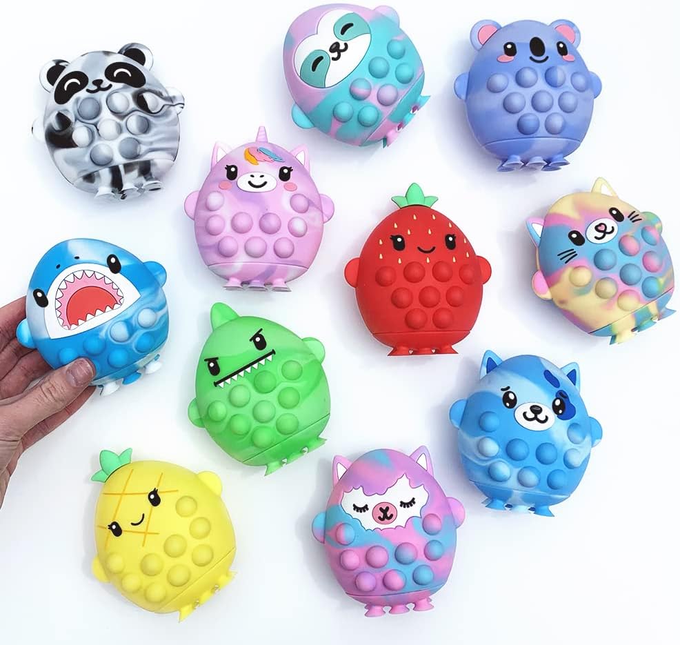 TOP TRENZ OMG Pop Fidgety Bubble Fidget Toy Stress Relief Anxiety Boredom Keychain - Pop Rockers Daisy