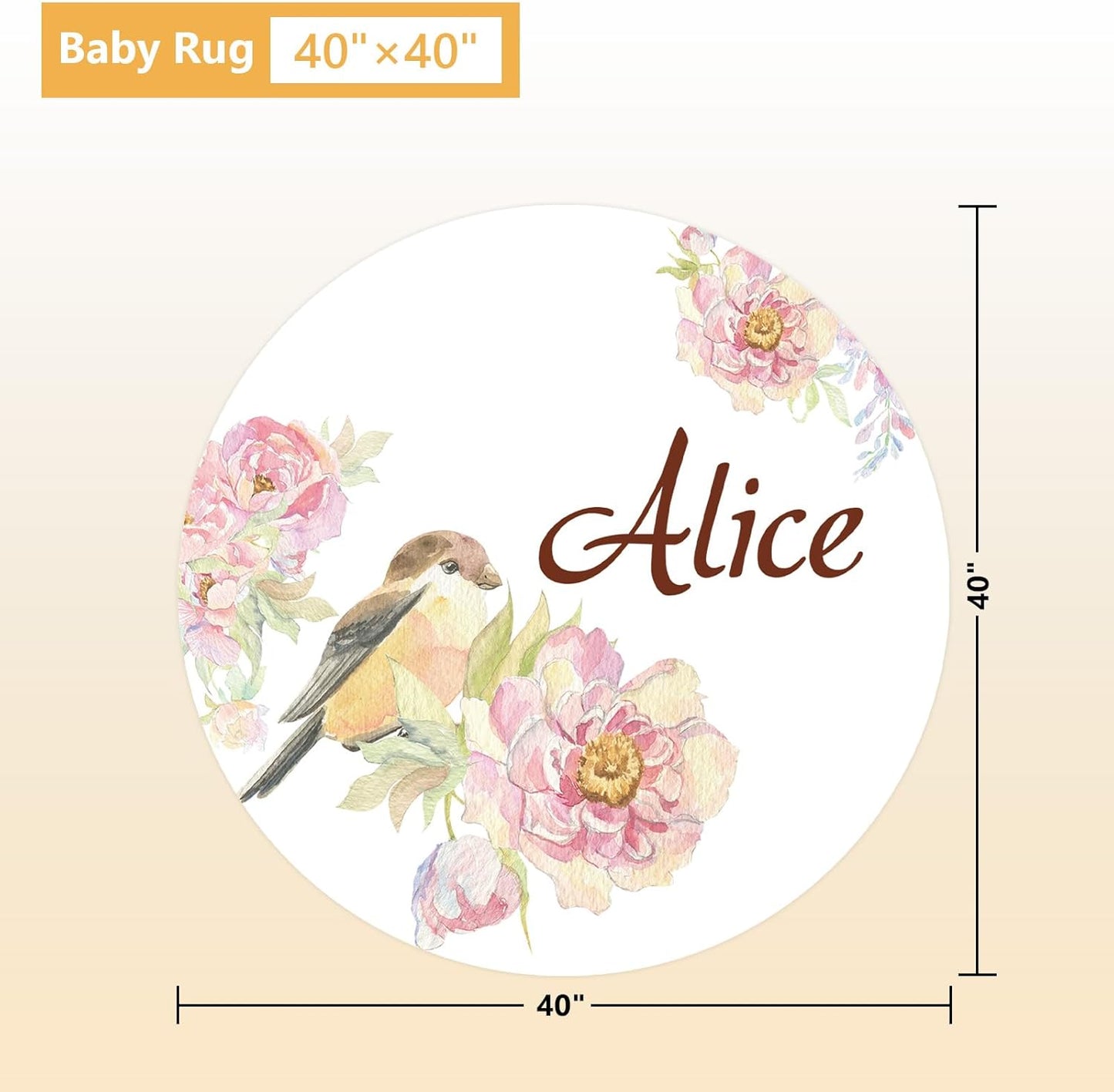 Custom Baby Bedding Set - 5 Pcs Customized Nursery Bedding Set with Name - Comfortable Double Layer Crib Sets for Girls Boys - Personalized Gifts for Infants Toddlers New Parents - Floral Bird
