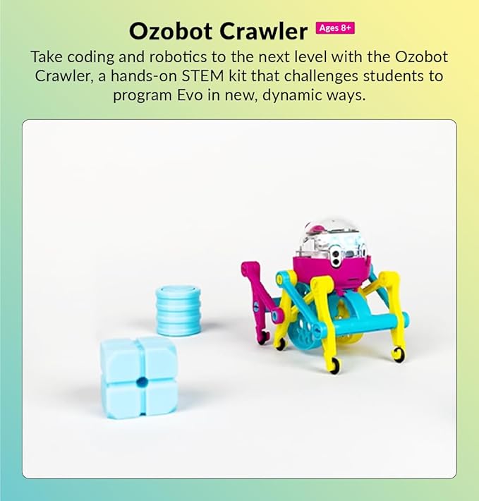 Ozobot Crawler for Evo Robot - Interactive Programming Accessory, Enhances STEM Education, Develops Critical Thinking, Ideal for Kids Ages 8-13, Surprise Colors, 6 Kits, Evo Required Not Included