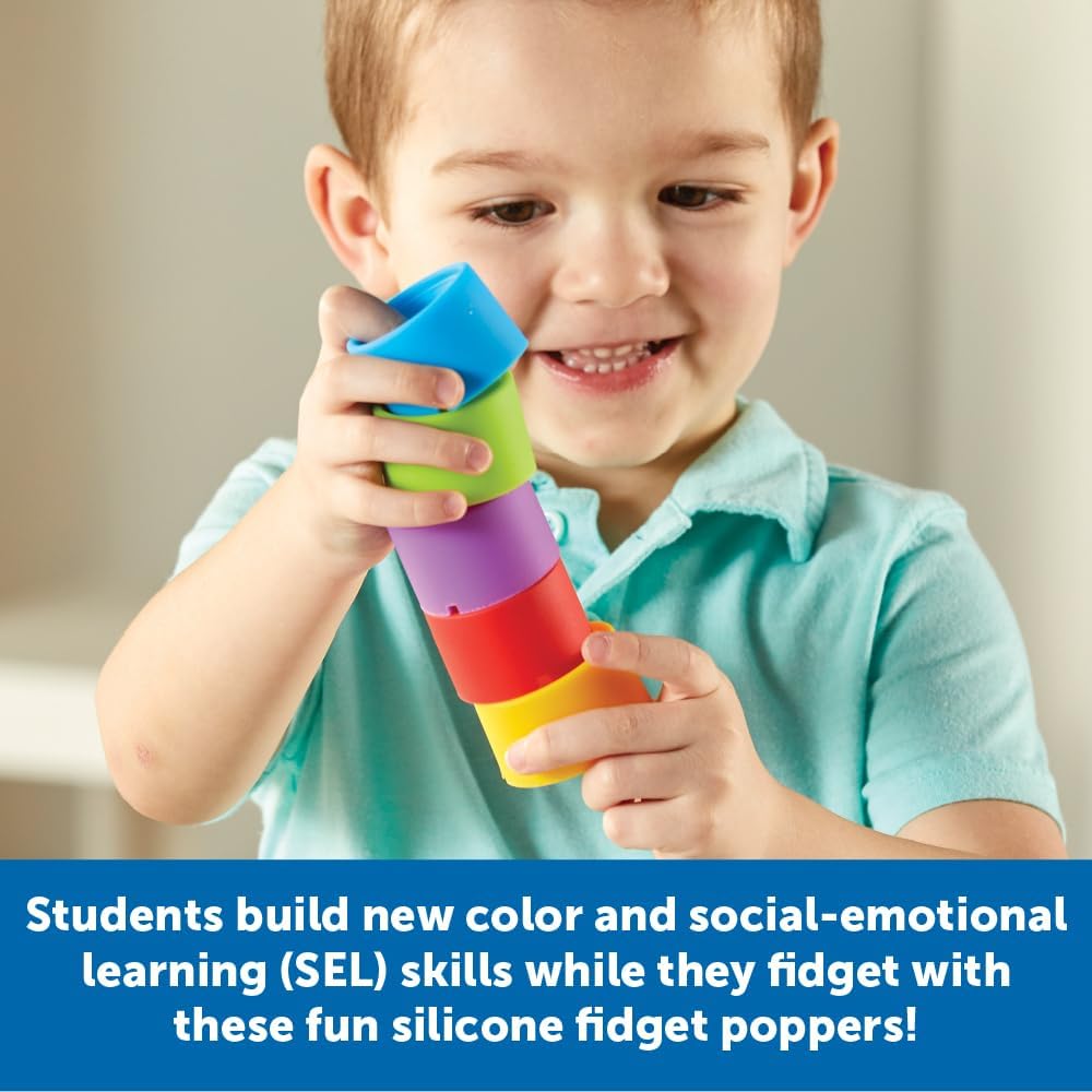 Learning Resources Emotion Fidget Poppers Classroom Set - Social Emotional Classroom Learning Activities for Kids Ages 3+, Montessori Calming Toys, Birthday Gifts for Boys and Girls Back to School