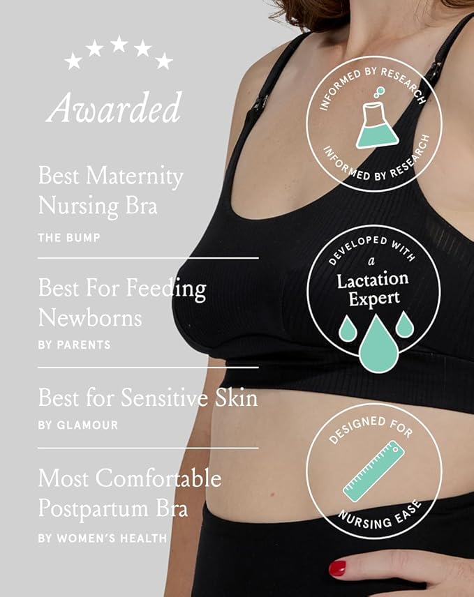 Bodily Everything Bra for Pregnancy, Nursing & Breastfeeding, Soft, Stretchy, Maternity & Sleep Bra with Nursing Access