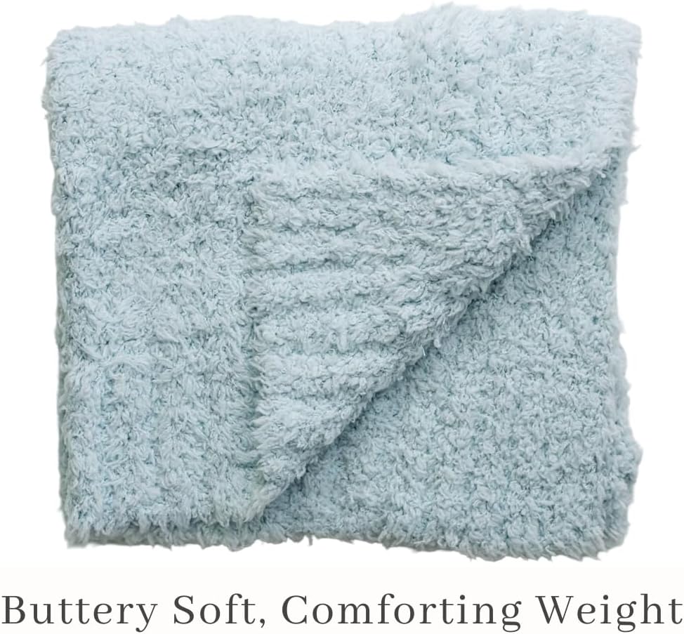 SARANONI Bamboni Luxury Baby Blanket, Breathable & Soft Plush for Infant Boys & Girls (Sky Blue, Mini 15” x 20”)