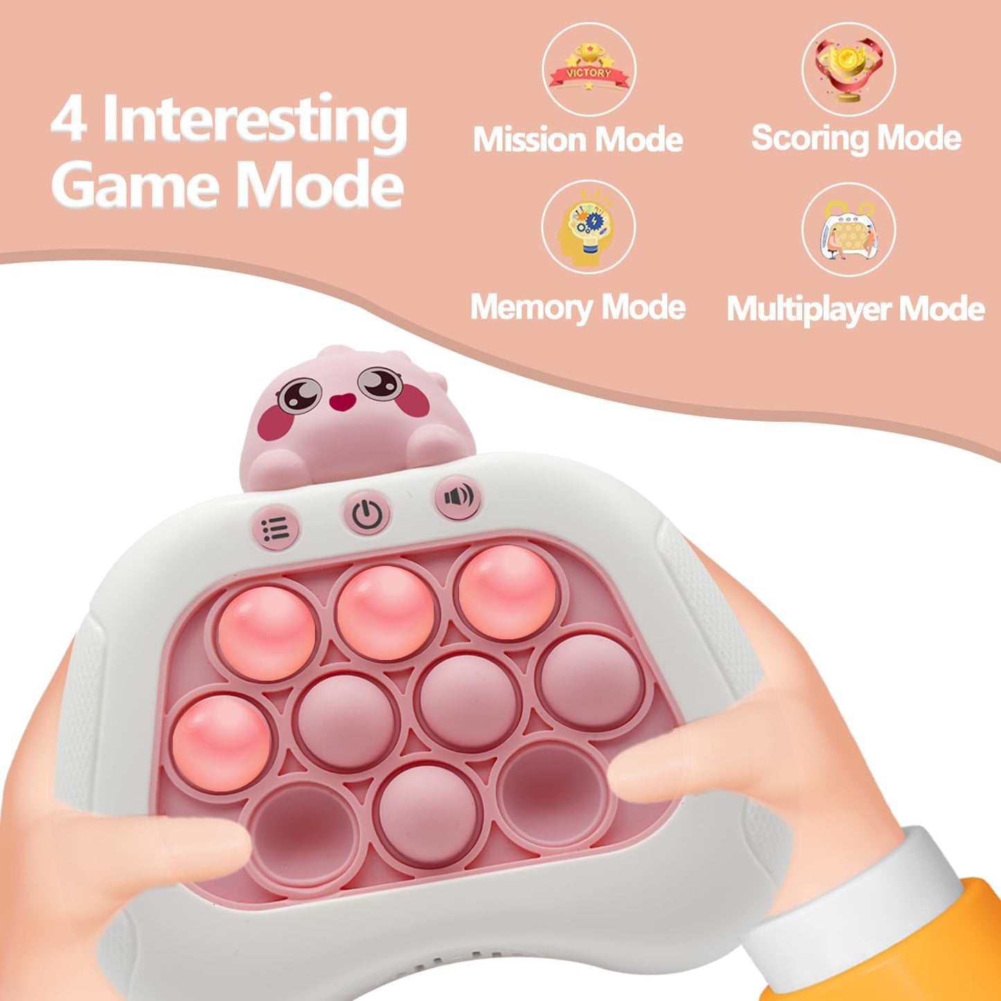 Pop Fidgets Game Toys,Handheld Speed Pushing Game Machine,Quick Push Game,Fidget Game Toy for 6 7 8 9 10 11 12 Boys Girls Teens（Dino）