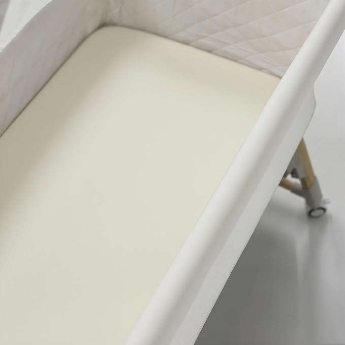 American Baby Company 100% Natural Cotton Fitted Cradle/Bassinet Sheet 36" x 18" - Soft, Breathable & Hypoallergenic Bed Sheet, Cream, Neutral for Boys & Girls