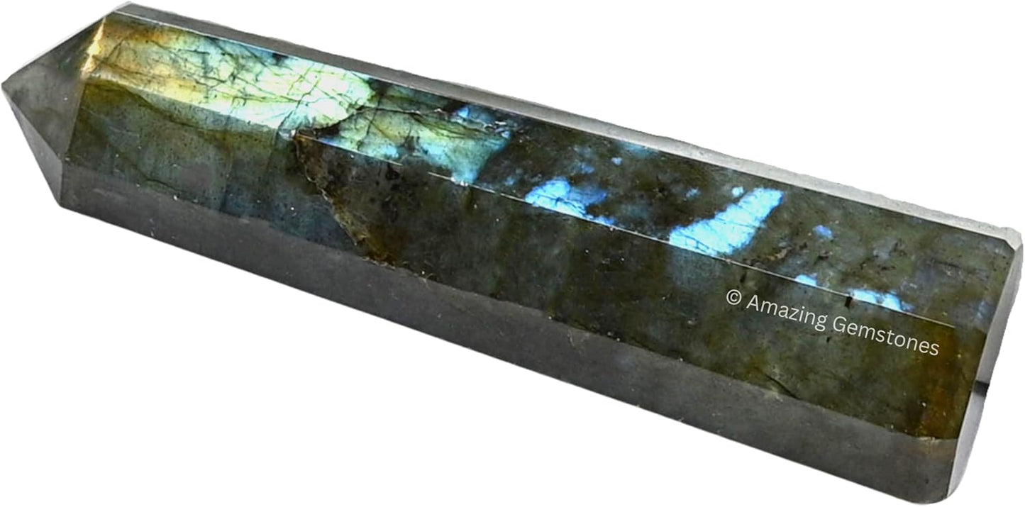 Amazing Gemstone Labradorite Crystal Towers - Natural Healing Crystal Point Obelisk for Reiki Healing and Crystal Grid (2 Inch to 3 Inch)