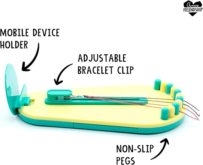 Choose Friendship Bracelet Making Kit – DIY Craft Loom for Kids Ages 8+, New & Improved Design, Includes 20 Threads, Makes 8 Bracelets, Yellow “Taffy”