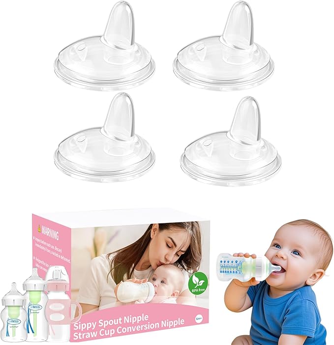Sippy Nipple Compatible with Dr. Brown's Wide-Neck Baby Bottles & Sippy Spout Bottles