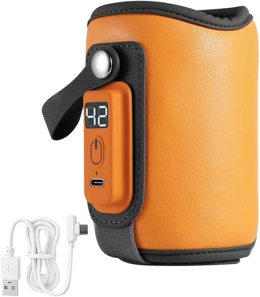 Baby Bottle Warmer, Portable Bottle Warmer, Baby Bottle Insulation Cover Bottle Warmer with LED Display, Heating Accurate Temperature Control for Travel Camping