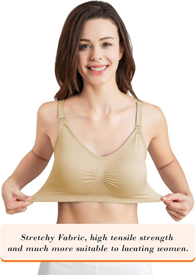 iloveSIA 4Pack Nursing Bra for Breastfeeding Maternity Bra for Pregnancy Seamless Wireless Fit Bra Regular & Plus Size M-4XL