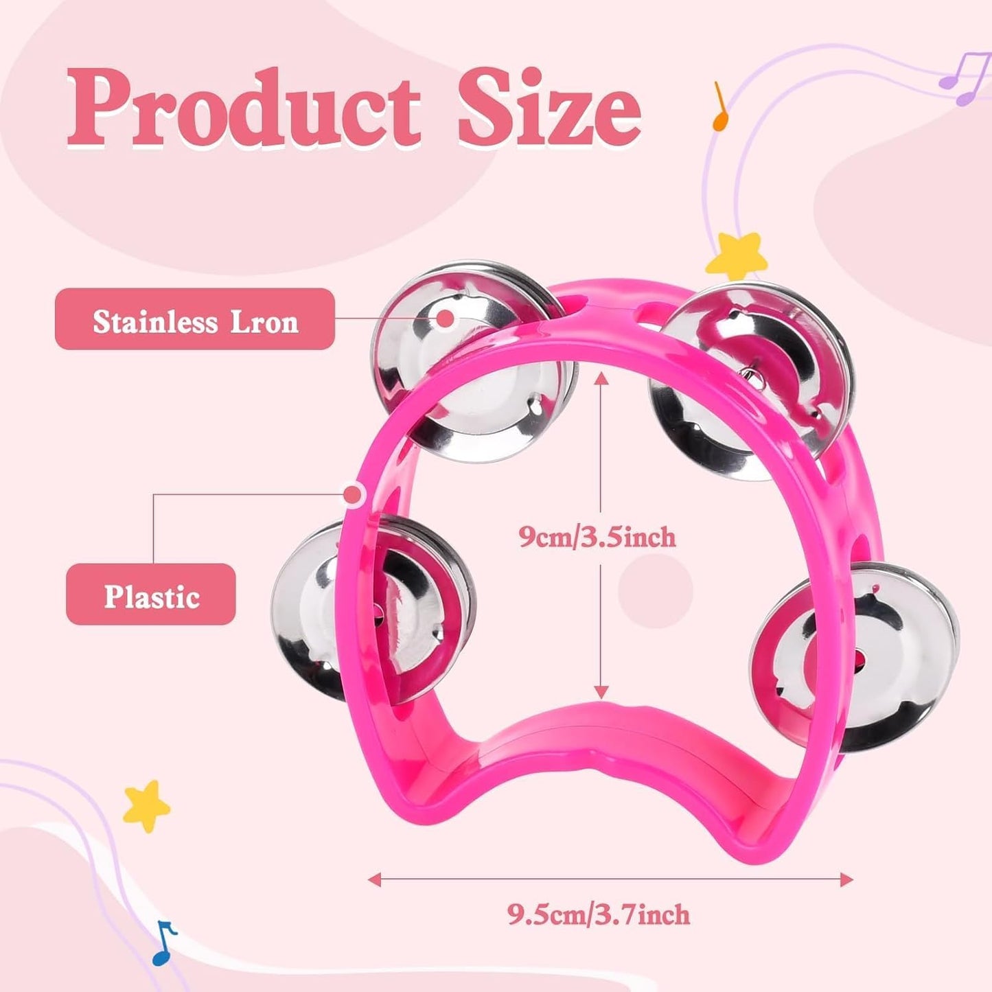 60 PCS Multicolored Tambourines for Kids - 4 Bells Handheld Musical Instruments and Noise Makers Perfect for School Supplies Church Kindergarten Weddings Christmas Parties and Group Performances