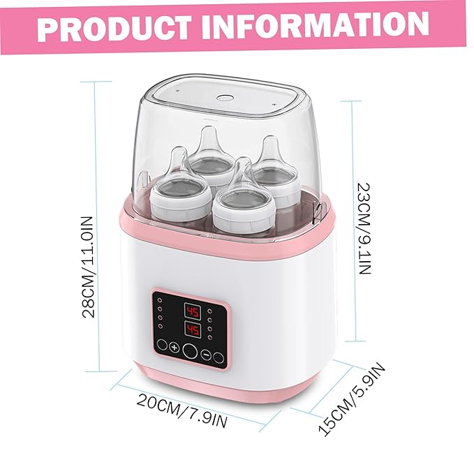 Bottle Warmer, Baby Bottle Warmer ＆ Steriliser Temperature Adjustable Portable Remote Control Baby Food Heater with LCD Display for Breastmilk or Formula, Style 2