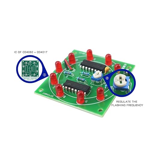 Soldering Practice Kit DIY Adjustable Flash LED Plug-in Circuit Kit Learn Soldering Kit For DIYers Learning Electronics (05H1002)