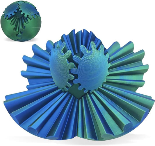 3D Printed Gear Ball, Gears phere Gear Ball Fidget Toy, Puzzle Balls, Fidget Ball, Cube Fidget Toy ,Gear Ball Toys for Classroom Prizes, Party Birthday, Anxiety Relaxing and Stress. (Green)