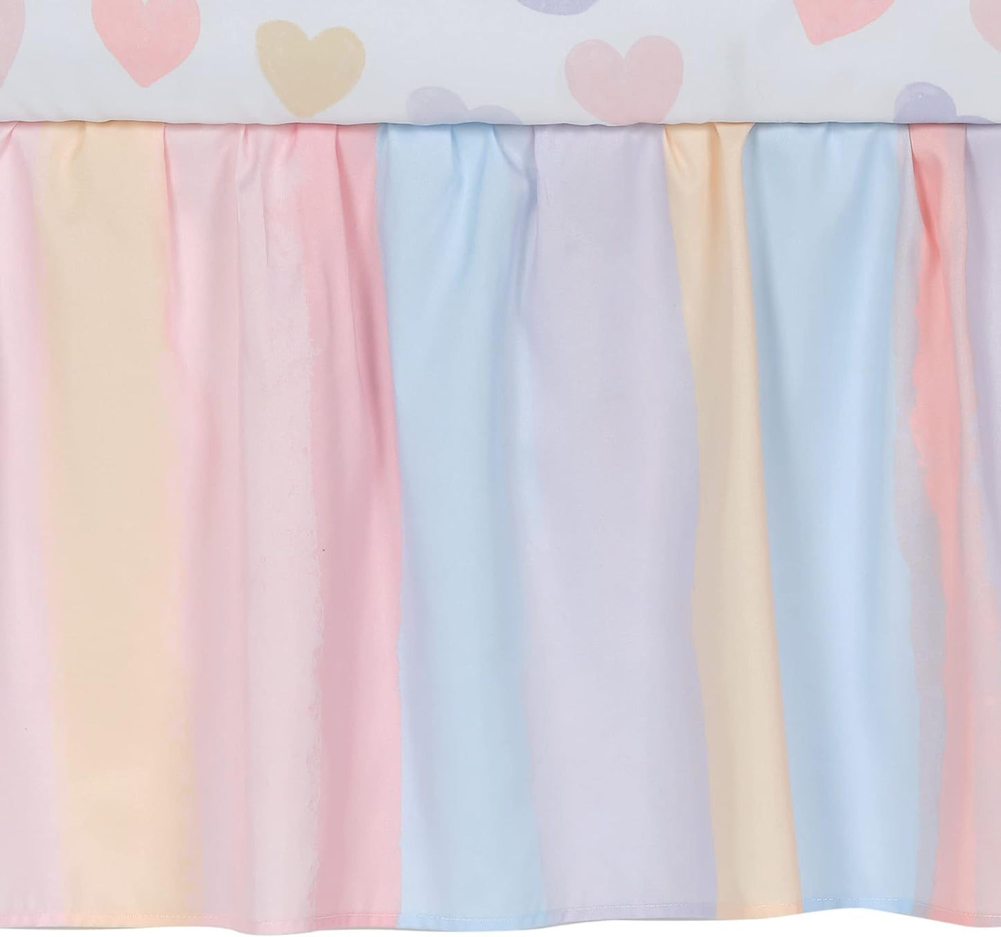 Bedtime Originals Rainbow Hearts Pink/Purple 3-Piece Baby Crib Bedding Set