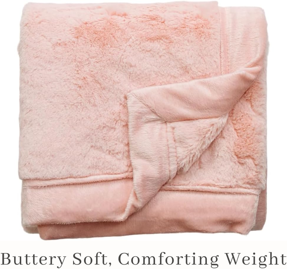 SARANONI Receiving Blankets for Babies Super Soft Boutique Quality Lush Luxury Baby Blanket (Peach Blush, Receiving Blanket 40" x 30")
