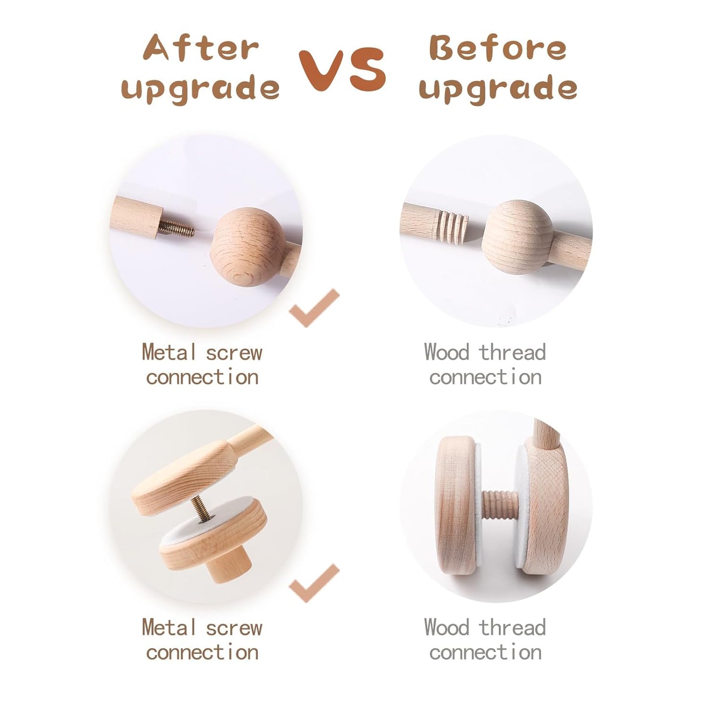 Updated Wooden Mobile Arm for Crib 30 inches- Baby Mobile Hanger for Crib Nursery Mobile Holder 360° Rotatable for Hanging Baby Mobiles Plush Dolls | Gift for Baby Shower & Nursery Decoration