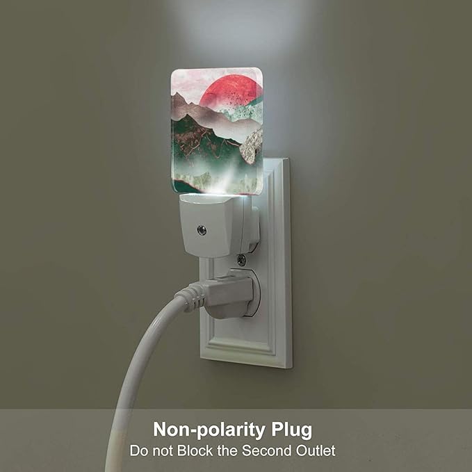 Abstract Mountains Night Light,Plug Into Wall Decor for Stairway,Hallway,Kitchen,Dusk to Dawn Sensor Nightlights for Boys/Girls/Women/Men Room Gifts