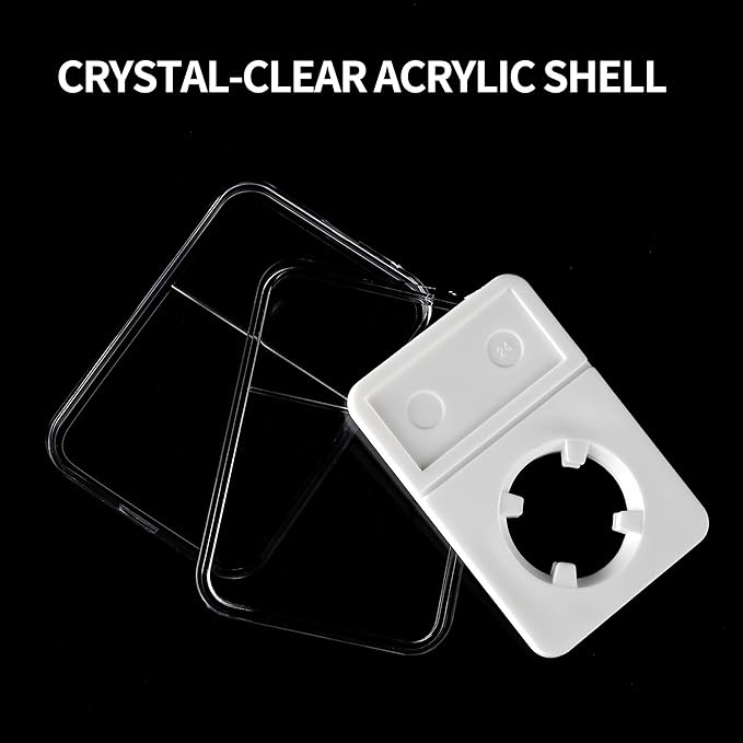 10 Packs 19mm Coin Slab Display Holder, Storage Case for NGC PCGS Grade Coin or US Mint Pennies, Clear Acrylic Cases for Coin Organize and Collection, Four-Point Fixation Coin Slab Capsules Protector