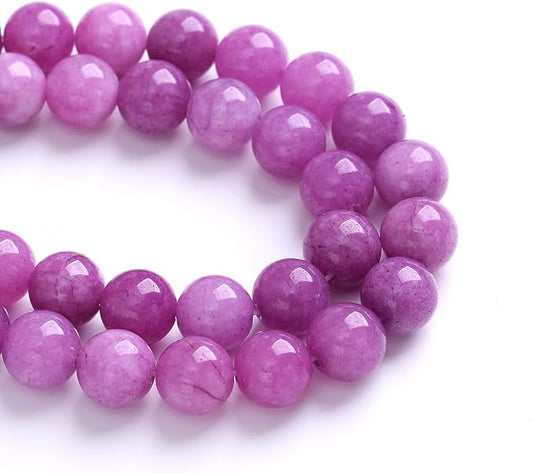 12MM 32PCS Purple Lepidolite Mica Stone Loose Beads for Jewelry Making DIY Bracelet Necklace