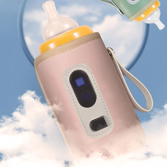 USB Baby Bottle Warmer with LCD Screen, Heating,Temperature, Portable Milk Bottle Heater for Travel, Car, Plane ()
