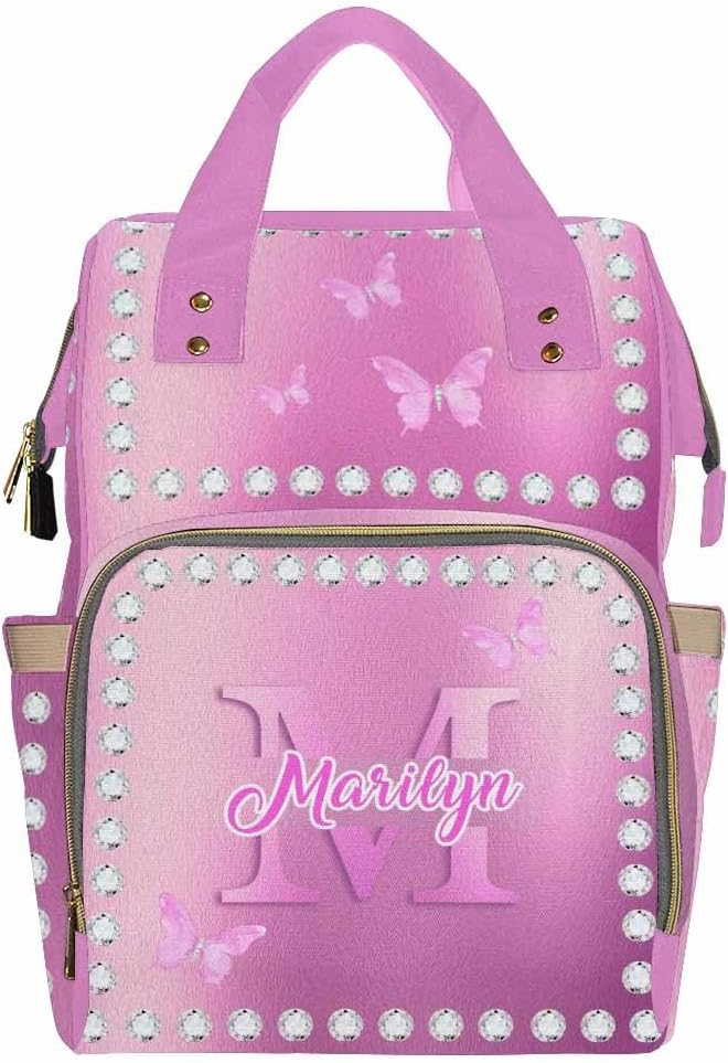 D-Story Customize Baby Backpack for Baby, Personalized Diaper Bag with Butterfly Design