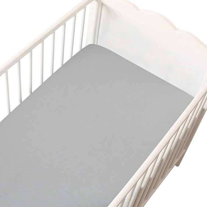 Flannel Crib Sheet 2 Pack, 100% Cotton Flannel, Heavenly Soft Fitted Sheet for Standard Crib (28" X 52") and Toddler Mattresses, Grey&Pink