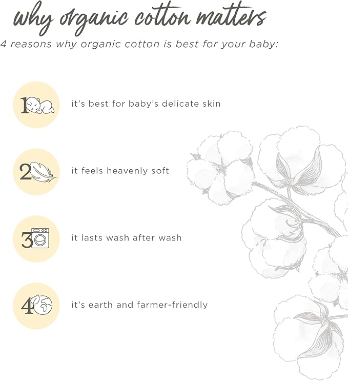 Bassinet Sheet, Infant Fitted BEESNUG Cover, 100% Organic Cotton, Soft Unisex Newborn Essentials for All Standard Oval or Rectangle Bassinet Bed Pads or Mattresses - 15 x 33 Inches