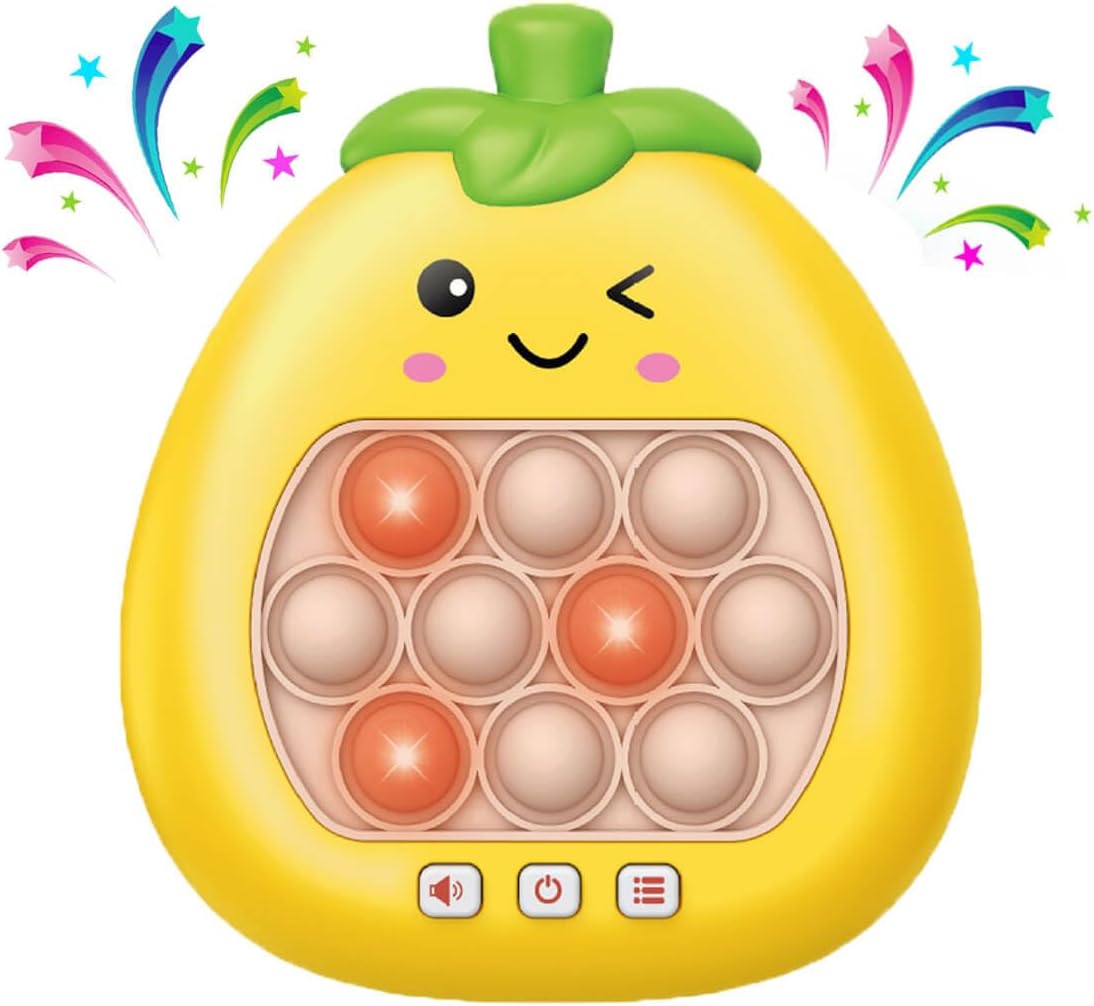 Quick Push Game Console,Pop Fidget Toys ,A Toy Game Machine That Exercises Reaction Ability and Improves Concentration | Gift Idea for Kids & Teens Boys & Girls (Pear)