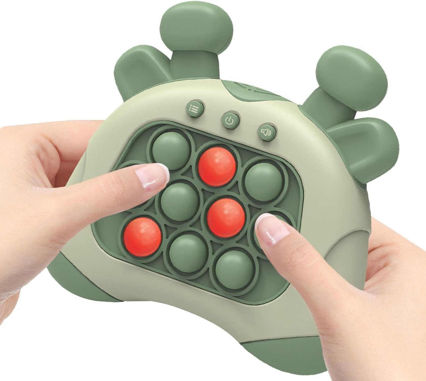 Fast Push Bubble Game, Quick Push Game Light Up Pop Fidget Game Toys, Handheld Game Sensory Fidget Toys for Kids 6-12, Xmas Birthday Gifts for Boys Girls Teens (Green)