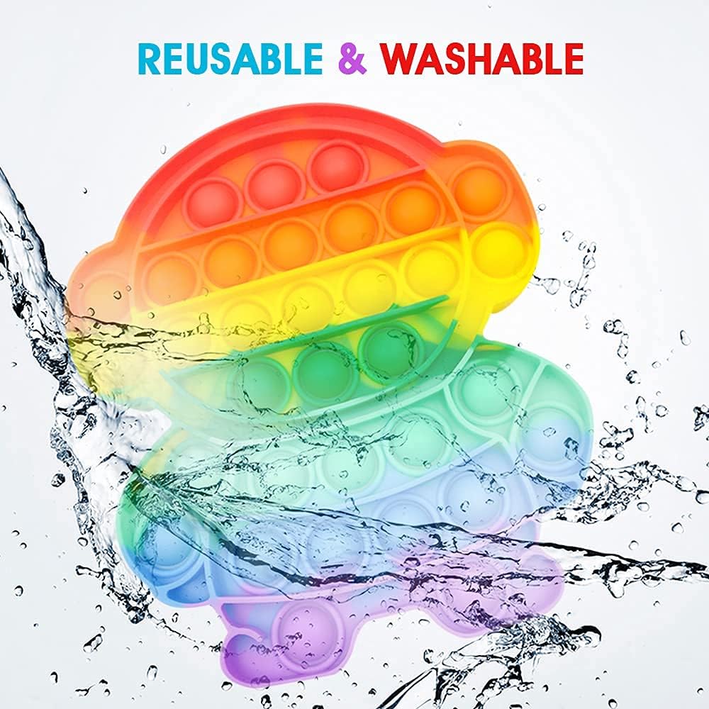 Push Pop Bubble Fidget Sensory Toy - for Autism, Stress, Anxiety - Kids and Adults (Rainbow Astronaut)