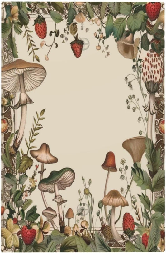 Decorative Switch Covers Plate Rustic Mushroom Garden Red Strawberry 1 Gang No Device Single Blank Outlet Covers Wall Plate Cover Light Switch Plate Electrical Faceplate for Bedroom Decor