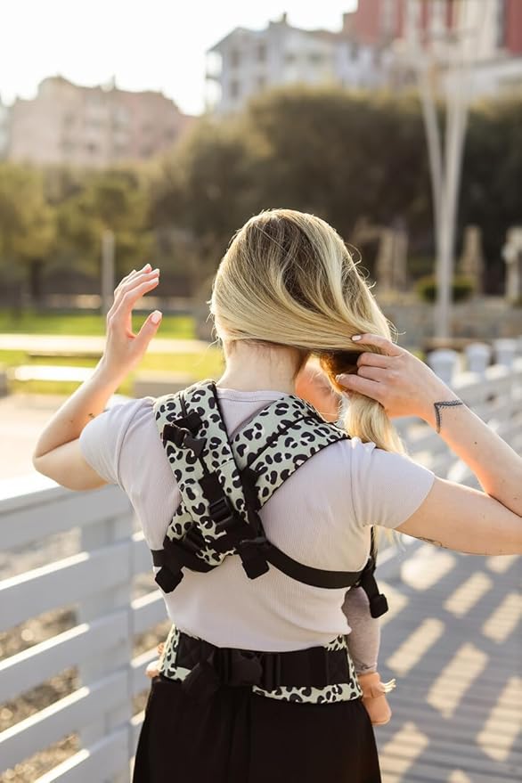 Beco Gemini Baby Carrier Newborn to Toddler - Front, Back and Hip Seat Carrier, Baby Carrier Backpack & Baby Front Carrier with Adjustable Seat, Ergonomic Baby Holder Carrier 7-35lbs (Jade Leopard)