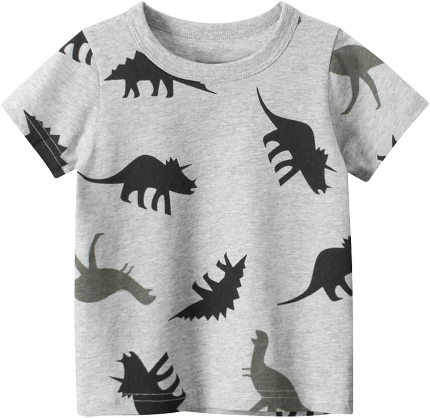 Boys' 4-Pack Excavator Short Sleeve Crewneck T-Shirts Top Tee Size 2-7 Years Toddler Boys' Value Pack Cotton T-Shirt