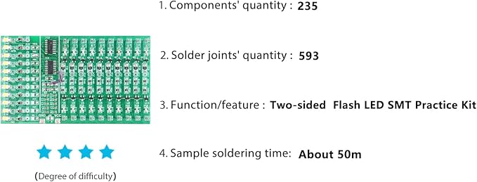 Soldering Practice Kit DIY Two-sided SMT 3-row White Red LED SMD Circuit Kit Learn Soldering Kit For Beginners