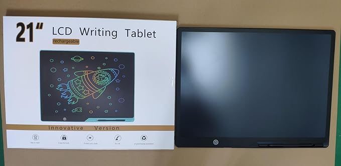 LCD Writing Tablet for Kids, Rechargeable 21 Inch Doodle Board,Easter Basket Stuffers,Preschool Learning Toys Christmas Birthday Gift 3 4 5 6 7 Year Old Girls Boys (Black)