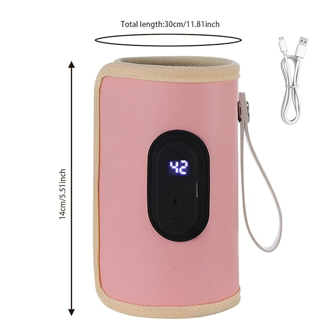 Portable Bottle Warmer 18W Quick Heating Baby Bottle Warmer Temperature Adjustable USB Baby Bottle Heater for Home Family Travel Style 2, Portable Bottle Warmer