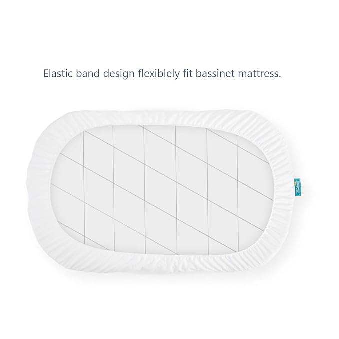 Bassinet Mattress Protector, Fits 14" x 30" UPPAbaby Bassinet & Snoo Smart Sleeper Baby Bassinet, Ultra Soft Waterproof and Breathable, Washer & Dryer